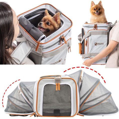 PETCIOUS Airline Approved Pet Carrier Backpack Under seat, Soft Unique Dog Purse Travel Carriers Backpacks for Hiking Camping Outdoor, Tote Front Expandable Bag for Small Puppy Dogs in Airplane Car Airline Approved Pet Carrier, Pet Carrier Backpack, In Airplane, Amazon Things, Cat Backpack Carrier, Pet Travel Carrier, Small Puppy, Airplane Car, Dog Purse