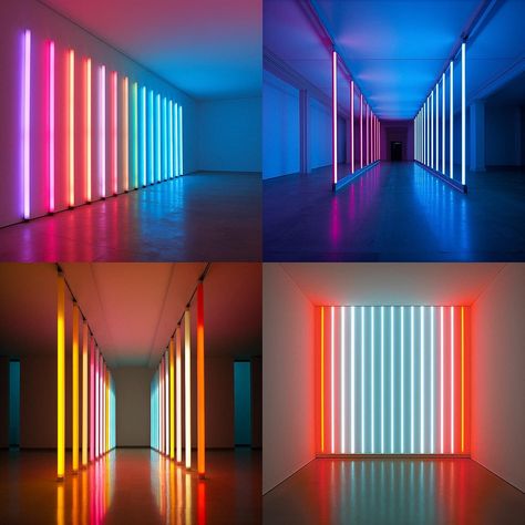 Dan Flavin Neon Art Installation, Architecture Software, Felix Gonzalez Torres, Dan Flavin, Fluorescent Light Fixture, Light Art Installation, Light Tunnel, Art Criticism, Lights Artist