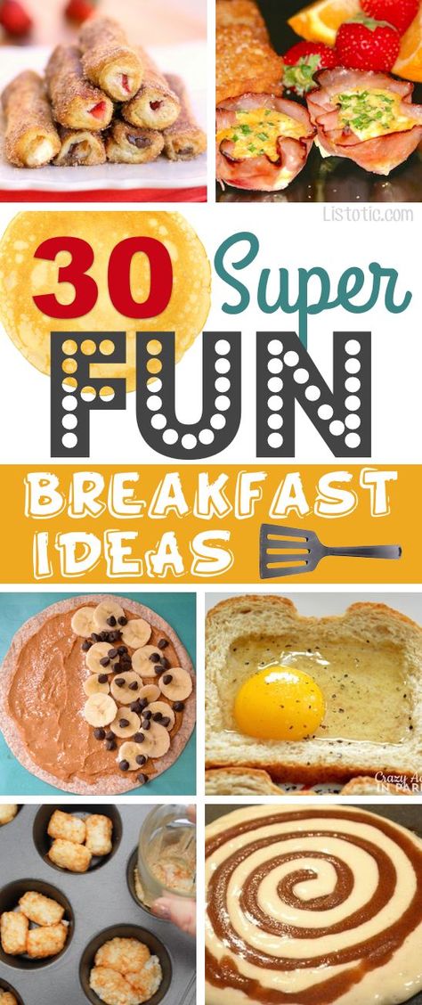 A ton of unique breakfast recipes that you have probably never tried! Most of these are quick and easy, too! Kids and adults love these, and the muffin tin ones are perfect for a crowd. Fun Breakfast Ideas, Unique Breakfast, Menu Sarapan Sehat, Fun Breakfast, Unique Breakfasts, Eating Eggs, Easy Meals For Kids, Breakfast Pizza, Muffin Tins