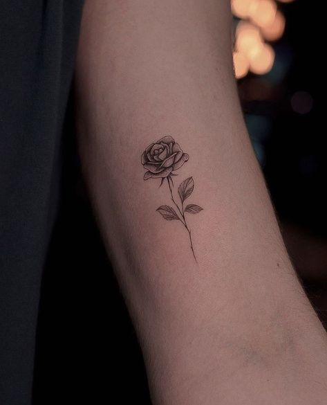 English Rose Tattoo Black And White, Heartfelt Tattoo Ideas, Singular Rose Tattoo, Rose Tattoo Shaded, Rose Wrist Tattoo For Women, Detailed Rose Tattoo, Small Black Rose Tattoo, Rose Head Tattoo, Tattoo Ideas Female Rose