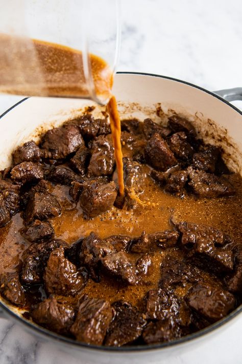 Best Beef Tips, Beef Tips Recipe, Beef Tips And Rice, Dutch Oven Beef, Best Beef Stroganoff, Seasoned Sour Cream, Beef Tip Recipes, Hungarian Goulash, Beef Potatoes