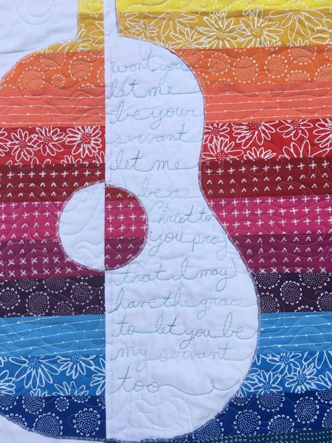 Guitar Quilt – Quest Quilts Guitar Quilt Pattern Free, Guitar Quilt Pattern, Music Quilts, Music Quilt, Guitar Quilt, Patchwork Ideas, Bargello Quilts, Patchwork Inspiration, Kids Quilts