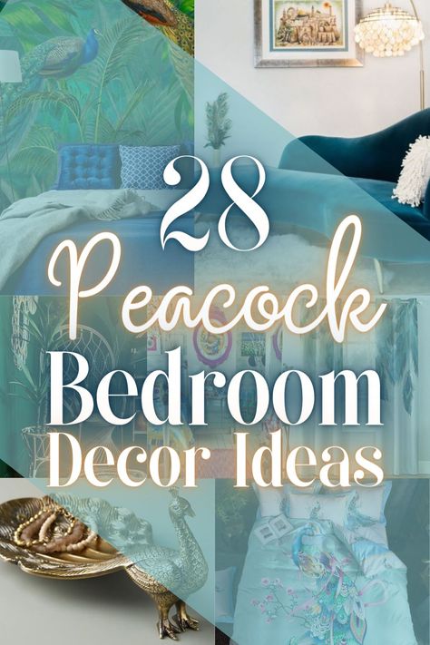 Peacock Room Decor Bedroom Colors, Peacock Green Bedroom Ideas, Peacock Teal Bedroom, What To Do With Peacock Feathers, Peacock Bedroom Ideas Decor, Peacock Inspired Bedroom, Peacock Bedroom Ideas, Peacock Bedroom Decor, Peacock Decorating Ideas