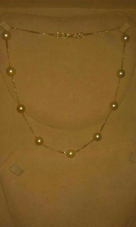 Light Weight Chains Gold, Pearl Chain Designs In Gold, Pearl Gold Chain, Gold Pearl Jewelry, Sell Jewelry, Pearl Jewelry Design, Gold Jewelry Simple Necklace, Pearl Chain Necklace, Gold Chain Design