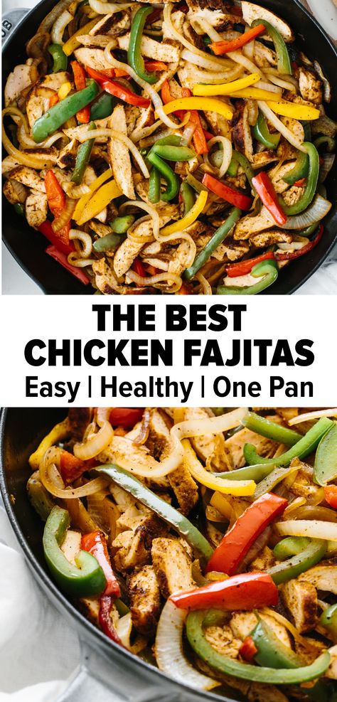 Best Chicken Fajitas, Fajitas Chicken, Easy Chicken Fajitas, Healthy Mexican Recipes, Chicken Fajita Recipe, Healthy Mexican, Fajita Recipe, Best Chicken, Dinner Food