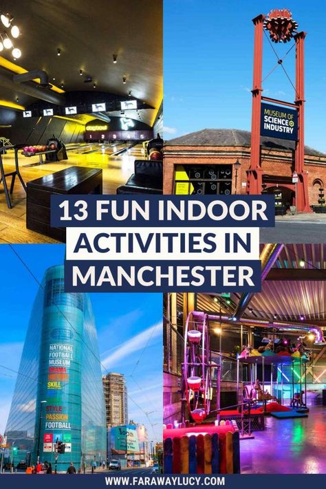 13 Fun Indoor Activities in Manchester You Need to Try | Faraway Lucy Manchester Activities, Manchester Trip, Date Night Activities, Things To Do In Manchester, Visit Manchester, Manchester Travel, Sunday Activities, Night Activities, Indoor Skydiving