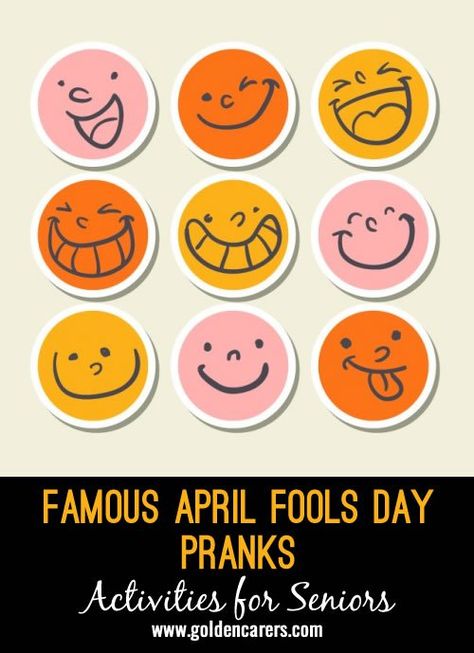 Smiley Stickers, April Fools Day Jokes, April Activities, February Activity, April Fools Pranks, Halloween Quotes Funny, St Patrick Day Activities, Elderly Activities, Dont Forget To Smile