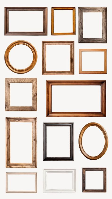 Picture Frame Template, Wall Art Frames, Collage Elements, Picture Frame Set, Art Frames, Set Ideas, Picture Frame Sets, Aesthetic Things, Frame Template