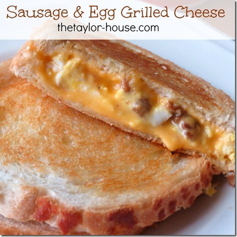 Sausage and Egg Grilled Cheese Crowd Breakfast, Breakfast Goals, Egg Bakes, Egg Grill, Stromboli Recipe, Country Breakfast, Grill Cheese Sandwich Recipes, Cheese Sandwich Recipes, Grilled Cheese Sandwiches