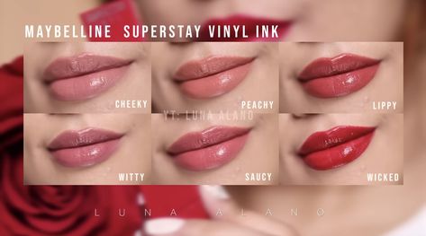 Maybelline Vinyl Ink Peachy, Maybelline Vinyl Ink, Maybelline Vinyl, Maybelline Super Stay Vinyl Ink, Maybelline Superstay Vinyl Ink, Ink Swatches, Maybelline Lipstick, Vinyl Lips, Neutral Lips