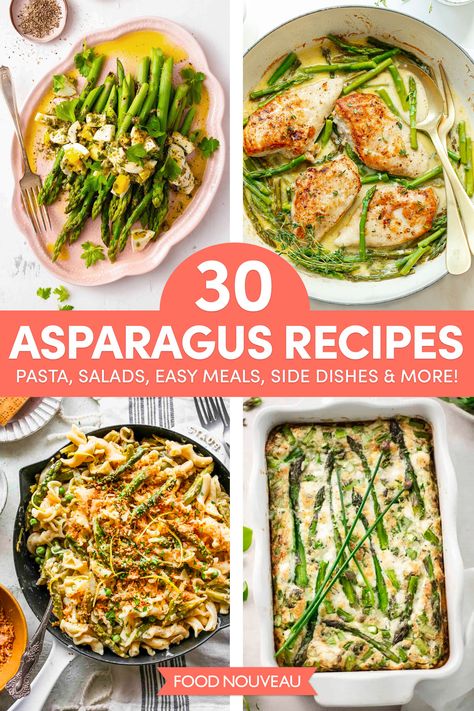 30 Fresh Asparagus Recipes to Celebrate Spring Healthy Dinner With Asparagus, Asparagus Main Dish, Spring Asparagus Recipes, Recipes For Asparagus Side Dishes, Low Calorie Asparagus Recipes, Asparagus Main Dish Recipes, Make Ahead Asparagus Recipes, What To Make With Asparagus, Dinner Ideas With Asparagus