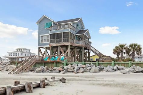 1 Summer-Pets ok, Volleyball court, Several Decks! - Houses for Rent in Folly Beach, South Carolina, United States - Airbnb Folly Beach South Carolina, Folly Beach Sc, Volleyball Court, Home Vacation, Beach South Carolina, Beach House Rental, Folly Beach, Beach Gear, Stay The Night