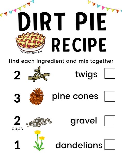 Boost The Fun With Your Outdoor Mud Kitchen With These Free Printable Mud Kitchen Recipes. From Dirt Pies To Sand Muffins These Recipes Encourage Screen Free Outdoor Sensory Play. Outdoor Sensory Play, Outdoor Mud Kitchen, Dirt Pie, Mud Pie Recipe, Eyfs Outdoor Area, Mud Pie Kitchen, Outdoor Learning Activities, Free Activities For Kids, Baby Play Activities