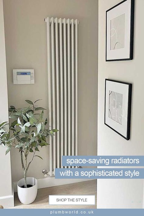 Looking to heat your home in style, but save on wall space? Vertical radiators are the perfect choice and come in a range of style, colours and sizes! Click the pin to view our range. Vertical Radiators Kitchen, Wall Radiators, Radiators Living Room, House Renovation Projects, Bungalow Renovation, Vertical Radiators, Home Hall Design, Hallway Designs, Home Entrance Decor