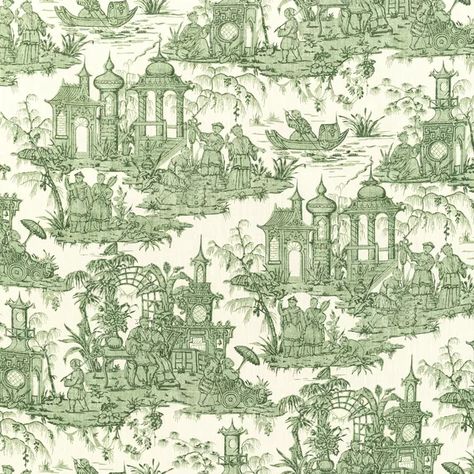 Pagoda Toile - Forest | Kravet Forest Fabric, Lee Jofa Fabric, Abc Print, Toile Print, Toile Fabric, Lee Jofa, Fabric Houses, Cole And Son, Silhouette Design