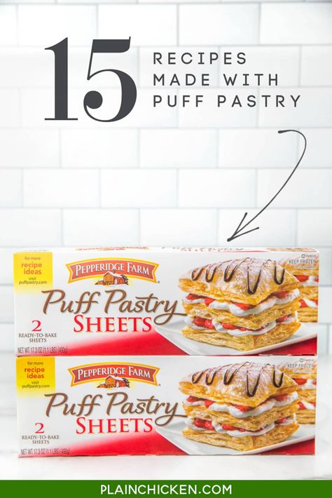 Recipes Made with Puff Pastry - these recipes will transform your meals into gourmet delights! From savory sausage rolls and puffy tacos to elegant spinach and parmesan pinwheels and cinnamon rolls, these recipes are easy to make and sure to impress. Perfect for any occasion, these flaky, buttery creations will elevate your cooking game and delight your taste buds. Philly Dough Puff Pastries, Sheet Pastry Recipes, Pastry Roll Recipes, Easy Recipes Using Frozen Puff Pastry, Dinner Recipes With Puff Pastry, Frozen Puff Pastry Recipes Desserts, Appetizers Using Puff Pastry Sheets, Easy Recipes With Puff Pastry, Frozen Pastry Dough Recipes