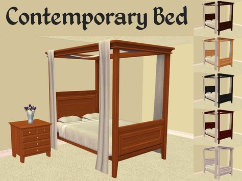 TheNinthWaveSims: The Sims 2 - Contemporary Bed Converted from Sims 3 Recoloured. Sims 2 Recolors, Sims 2 Bedroom, Sims 2 Maxis Match, Sims2 Cc, Sims 2 Cc, Ts2 Cc, Sims 5, Real Homes, Wood Colour