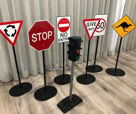 Traffic Sign Birthday Party, Traffic Theme Party, Life Is A Highway Party Theme, Road Trip Themed Party, Road Trip Party Decorations, Road Trip Vbs Theme, Road Trip Vbs Decorations, Road Trip Party Theme, Road Trip Decorations