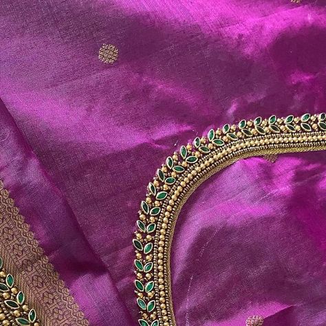 Navy Blue Aari Work Blouse, Kundan Stone Aari Work Blouse Design, Aari Blouse Sleeves Design, Latest Fashion Blouse Designs, Simple Aari Work Blouse Design, Arya Work, Embroidery Drawings, Aari Work Blouse Design, Aari Blouses