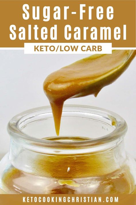 Easy Salted Caramel Sauce - Keto, Low Carb & Sugar Free A thick and rich Low Carb caramel sauce with a little salty bite, perfect to pour over ice cream or use in my Salted Caramel Cheesecake Mousse! #ketorcaramel #ketosauces #ketodesserts Insuline Resistance, Keto Caramel Sauce, Low Carb Treat, Keto Caramel, Dolce Poche Calorie, Low Carb Backen, Salted Caramel Cheesecake, Low Carb Ice Cream, Counting Carbs