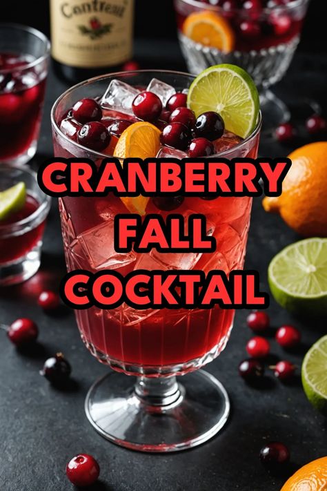 A photo of a  Cranberry Fall Cocktail which is a type of Fall Cocktails Vodka Fall Punch, Friendsgiving Drink Ideas Alcohol, Easy Fall Mixed Drinks, Fall Drinks Alcohol Cranberry, Fall Drinks For A Crowd Alcoholic, Cranberry Fall Cocktails, Drinks With Cranberries, Fall Cranberry Cocktail, Fall Drinks Alcohol For A Crowd