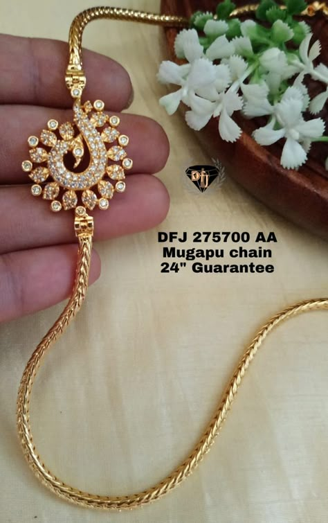 Diamond Mugappu, Mugappu Design, Mugappu Designs, Thali Design, Thali Chain, Temple Jewellery Earrings, Couple Ring Design, Gold Earrings Indian, Gold Jewels Design