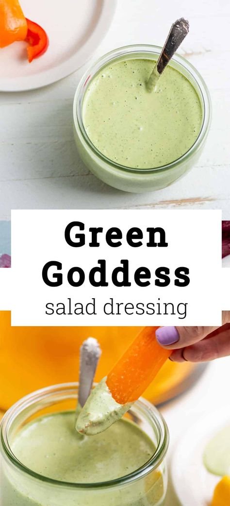 Green Goddess Recipe, Salad Bar Ideas, Goddess Dressing Recipe, Green Goddess Dip, Green Goddess Salad Dressing, Green Salad Dressing, Goddess Dressing, Classic Caesar Salad, Healthy Meal Prep Recipes