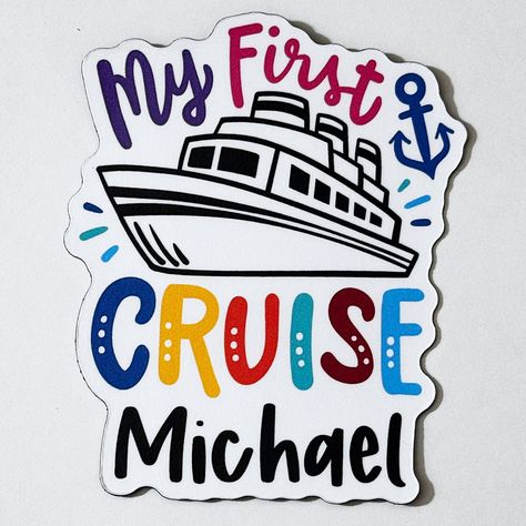 Kids #MyFirstCruise Door Wall Decoration Magnet Sign, Personalized Name Keepsake, Carnival Norwegian MSC, Childs First Name 1st #kidscruise Cruise Door Magnet Ideas, 1st Cruise, First Cruise, Door Magnet, Cruise Door, Cabin Doors, Metal Surface, First Name, Door Wall