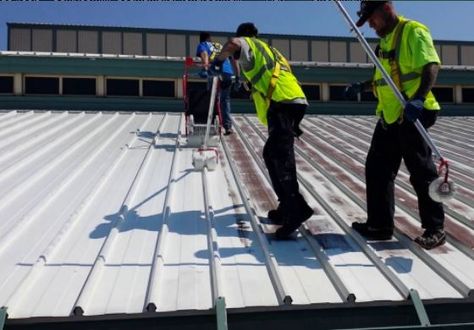 #metal_roof_painting_mi #concrete_grinding_Indiana #metal_roof_painting_Indiana  Commercial Painting Services has years of experience dealing with metal roof painting clients that have neglected their metal roof maintenance. Our on site evaluation of your painted metal roof will provide a product spec for long service life.  https://www.commercialpaintingservices.com/metal-roof-painting-michigan-ohio-indiana/ Paint Metal Roof, Best Paint For Metal, Painted Metal Roof, Metal Roof Coating, Metal Roof Cost, Metal Roof Paint, Paint For Metal, Roof Painting, Southern Michigan