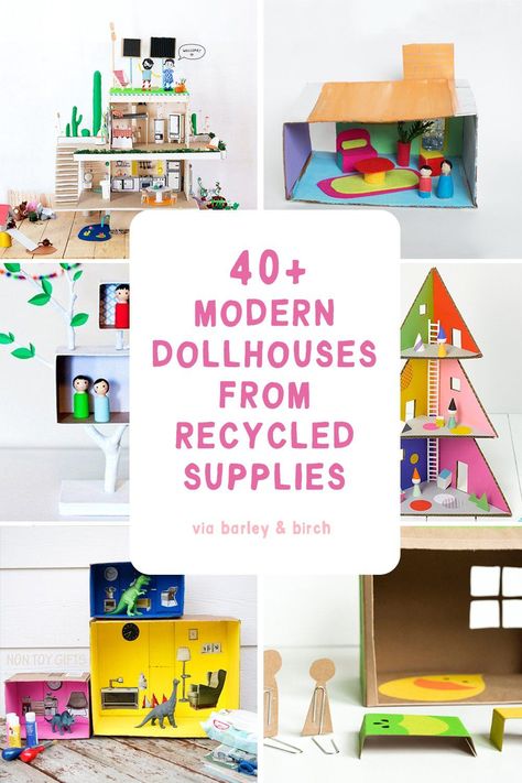 Recycled Diy, Cardboard Dollhouse, Kids Doll House, Recycled Crafts Kids, Bookcase Diy, Non Toy Gifts, Cardboard Toys, Dollhouse Ideas, Recycled Items