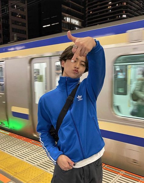 Blue Adidas Jacket Outfit, Adidas Jacket Outfit Men, Adidas Windbreaker Outfit, Track Jacket Outfit Men, Blue Hoodie Outfit Men, Blue Jacket Outfits, Adidas Track Jacket Outfit, Track Jacket Outfit, Addias Outfits