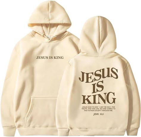 DIOMMELL Jesus Is King Hoodie Christian Faith Sweatshirts Gift Comes in 27 different colors Jesus Hoodies, Jesus Clothes, Christian Merch, Cute Hoodies, Christian Hoodies, Trendy Hoodies, Merch Ideas, Christian Apparel, Jesus Loves You