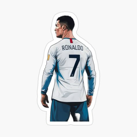 Get my art printed on awesome products. Support me at Redbubble #RBandME: https://www.redbubble.com/i/sticker/Christiano-Ronaldo-back-pose-in-vector-by-acidpro/163250879.EJUG5?asc=u Cristiano Ronaldo Stickers Printable, Ronaldo Back Pose, Cr7 Stickers, Ronaldo Stickers, Ronaldo Celebration, Ronaldo Madrid, Spiderman Stickers, Back Pose, Senior Jackets