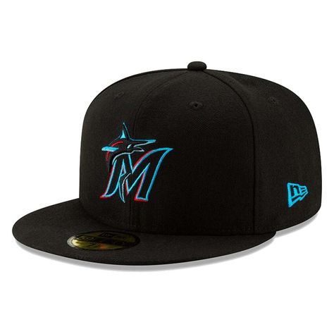 Jackie Robinson Day, Topi Snapback, New Era Logo, Jackie Robinson, Black Crown, Miami Marlins, New Era 59fifty, Fitted Caps, Fitted Hat