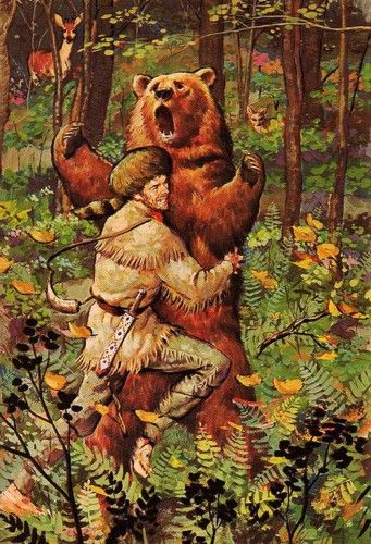 Davy Crockett, by Al Schmidt Davy Crockett, Kids Book Club, Western Artwork, Mountain Men, Hunting Art, Tall Tales, Comic Manga, Usa Art, Native American History