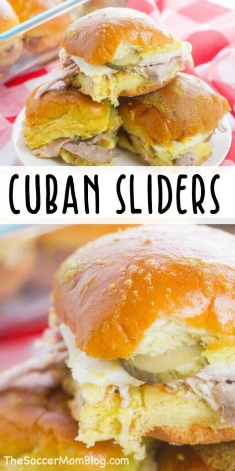 Sandwich Cubano, Cuban Sliders, Holiday Appetizers Easy, Cuban Sandwich, Meat Appetizers, Finger Foods Easy, Party Appetizers Easy, Slider Recipes, Cuban Recipes