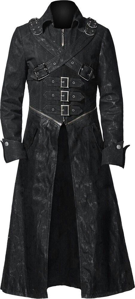 Buckle Trench Coat - Gothic Trench Coat, Moda Steampunk, Era Victoria, Gothic Coat, Mode Steampunk, Denim Trench Coat, Leather Trench, Gothic Steampunk, Trench Coat Black