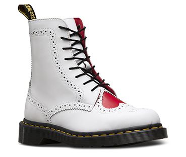 WHITE+HEART RED Dm Boots, Dr Martens Store, Rubber Sole Boots, Grunge Boots, Wingtip Boots, Rock Boots, Dr Martens Womens, Punk Shoes, Special Occasion Shoes