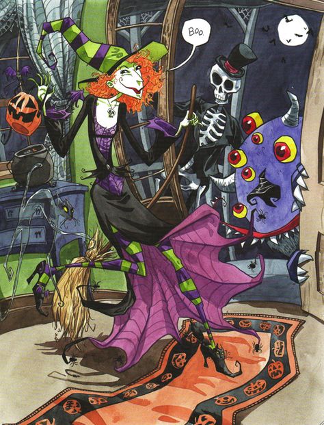 Jill Thompson Scary Godmother                                                                                                                                                                                 More Scary Godmother, Read Comics Online, Read Comics, A Witch, Godmother, Adaptation, Scary Halloween, Halloween Art, Comic Books Art