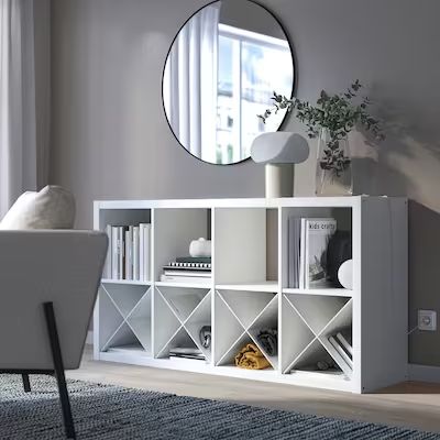 Console Tables - IKEA Kallax Shoes, Ikea Storage Cubes, Projector Shelf, Ikea Kallax Shelf Unit, Style Bookshelves, Kallax Insert, Ikea Kallax Shelving, Dorm Room Colors, Condo Kitchen Remodel