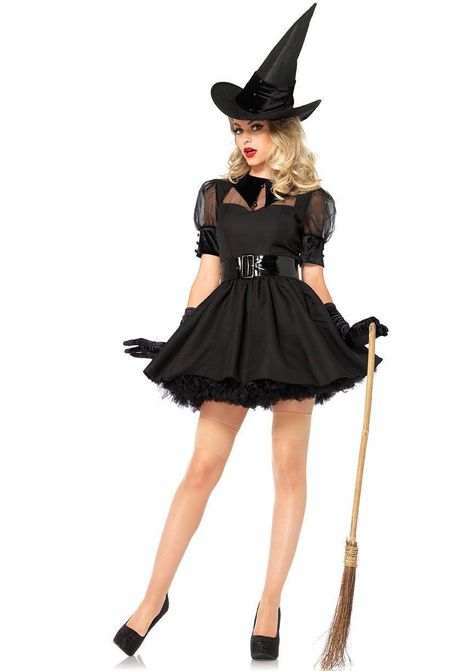 Black Witch Costume, Witches Costumes For Women, Witch Costumes, Witch Dress, Witch Halloween Costume, Halloween Costume Outfits, Witch Costume, Fantasias Halloween, Dress Halloween Costume