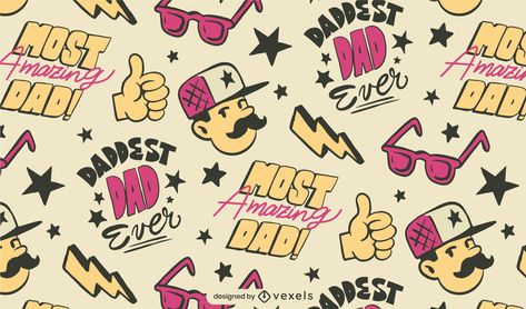 Cool dad father's day pattern design Father’s Day Graphic, Father's Day Graphic Design, Fathers Day Illustration Design, Fathers Day Design Graphic, Father Day Illustration, Fathers Day Graphic Design, Dad Illustration, Father's Day Illustration, Father's Day Design