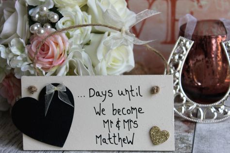 Wedding Countdown Engagement Gifts for Couple by MadeAt94 on Etsy Countdown Gifts, Engagement Signs, Personalized Engagement Gifts, Engagement Presents, Wedding Countdown, Enchanted Wedding, Engagement Gifts For Couples, Gifts For, Wedding Gifts For Couples