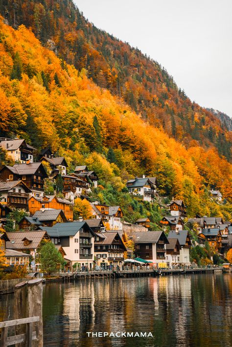 Mountaintop House, Austria Nature, Europe Autumn, North Italy, Hallstatt Austria, Alpine Village, Visit Austria, Dream Travel Destinations, Rural Life