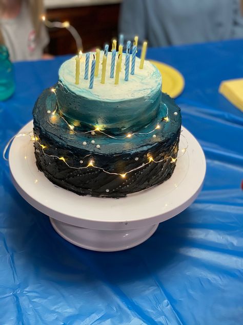 Firefly Cake Ideas, Firefly Party Theme, Galaxy Icing, Owl City Fireflies, Cake Pic, Frog Party, Birthday 2023, Backyard Birthday, Light Cakes