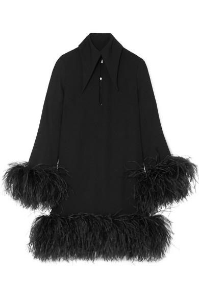 Black Feathers, Top Designer Brands, Mini Wrap Dress, Latest Outfits, Who What Wear, Net A Porter, Mini Black Dress, Fashion Ideas, Jimmy Choo