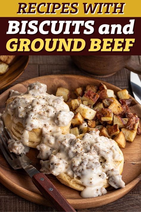 Biscuits and Ground Beef Beef And Biscuit Recipes, Ground Beef And Biscuit Recipes, Ground Beef Biscuits, Ground Beef And Biscuits, Beef And Biscuits, Beef Biscuits, Italian Ground Beef, Recipes With Biscuits, Dinner Biscuits