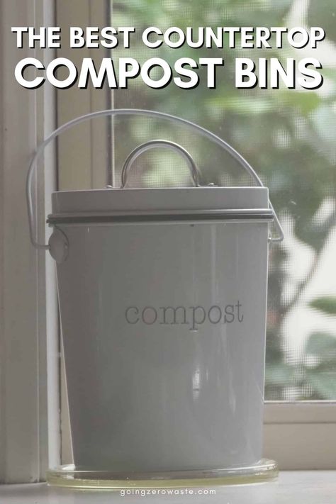 Counter Top Composter, Compost Kitchen Bin, Kitchen Scraps Bin, Compost Bin In Kitchen, Kitchen Compost Bin Ideas, Kitchen Compost Bin Diy, Counter Compost Bin, Chicken Composting, Countertop Compost Bin