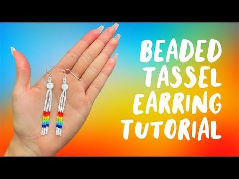 Beaded Tassel Earring Tutorial | Beading | Beginner Friendly | How To Bead | Beadwork | Native Made - YouTube Easy Seed Bead Earrings, Bead Earring Tutorial, Seed Bead Earrings Tutorial, Tassel Earrings Diy, Diy Tassel Earrings, Seed Beads Diy, Earring Video, Wrapping Jewelry, Wire Wrapping Diy