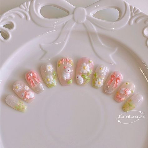 Tomatoesnails ♡ Cute Press-On Nails | ✿𐙚 Daisy Bunny 𐙚✿🐇 I have 12 new designs available in this drop🌷 Please check my website and save your favorite design! 📍The shop will… | Instagram Wishlist Aesthetic, All Nails, Idea Nail, Nail Store, Bunny Nails, Clothing Wishlist, Daisy Nails, Korean Nails, Chic Nails